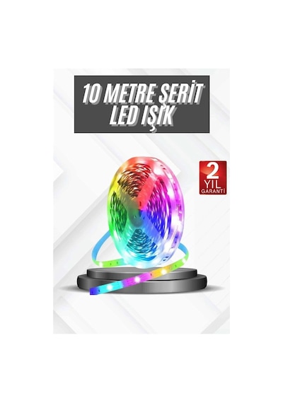 Mey İthalat Rgb Şerit Led 10 Metre Led Işık Kumanda İle Kontrol Rgb 92918788
