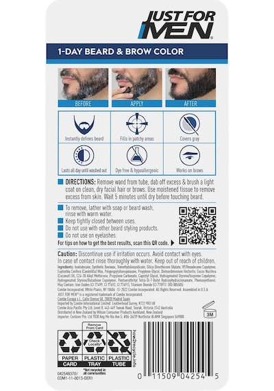 Just For Men 1 Günlük Geçici Sakal Ve Kaş Boyası Koyu Kahverengi/siyah 9ml