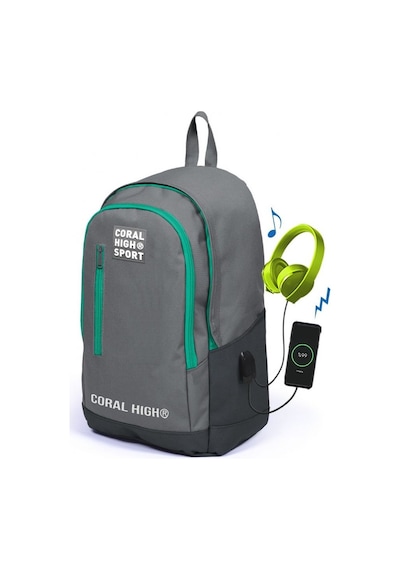 Coral High Sport Açık Gri Ortaokul Lise Sırt Çanta Seti