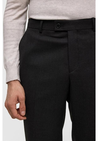 SÜVARİ Siyah Regular Desenli Pantolon Siyah