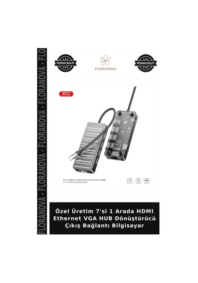 Özel Üretim 7'si 1 Arada Hdmı Ethernet Vga Hub Dönüştürücü Çıkış Bağlantı Bilgisayar
