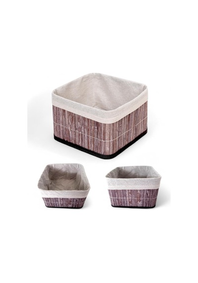 Bambu Çok Amaçlı Saklama Kutusu Düzenleyici Kare Organizer, Dekoratif Bambu Düzenleyici Gri 20x20x13cm 10