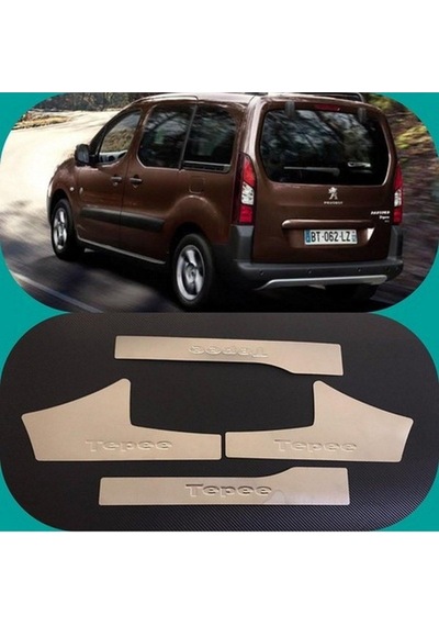 Peugeot Partner Tepee 2008-2012 Krom Iç Kapı Eşiği 4 Parça Paslanmaz Çelik