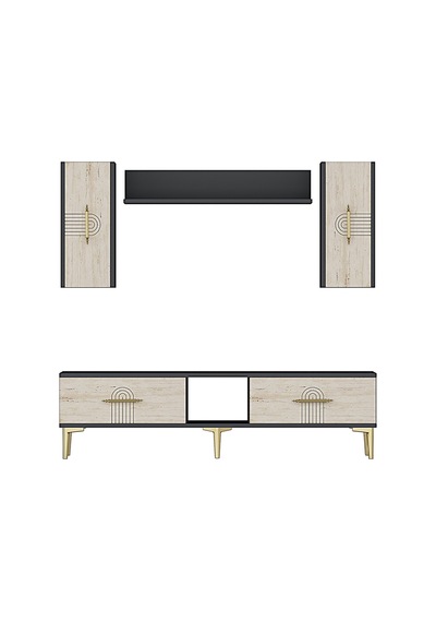Tvr1515at - İda Tvr150 Tv Ünitesi Takım Antrasit - Traverten 150cm