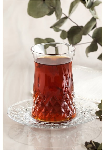 Lav Odin Cam Çay Seti 6 Kişilik 170 ml (6 Çay Bardağı, 6 Çay Tabağı)