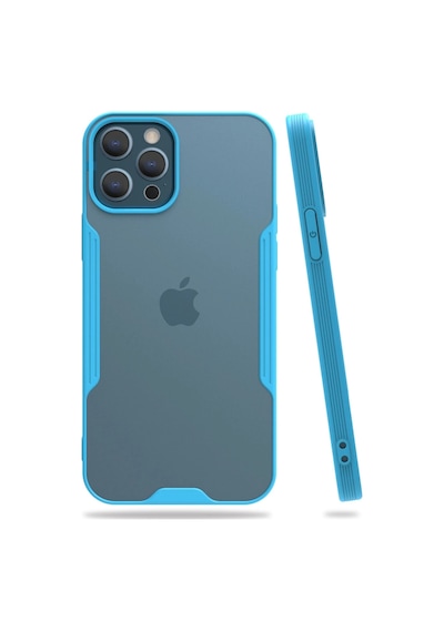 Gld-spt- Newface Apple Uyumlu iPhone 12 Pro Max Kılıf Platin Silikon - Mavi