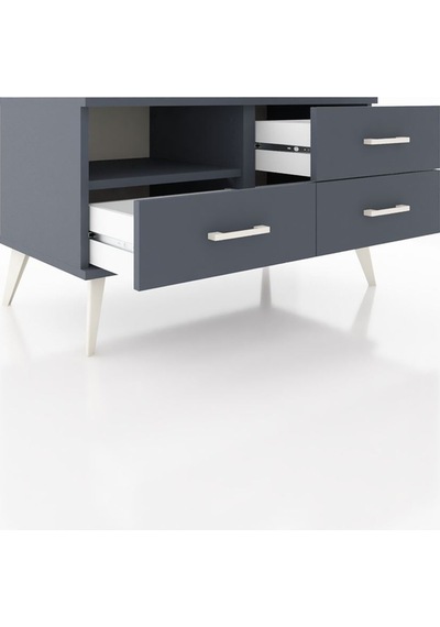 Hyperion Şifonyer Tek Raflı 3 Çekmeceli 88x44x48 Antrasit-antrasit Antrasit Hyperion Şifonyer Tek Raflı 3 Çekmeceli 88x44x48 Antrasit-antrasit Antrasit