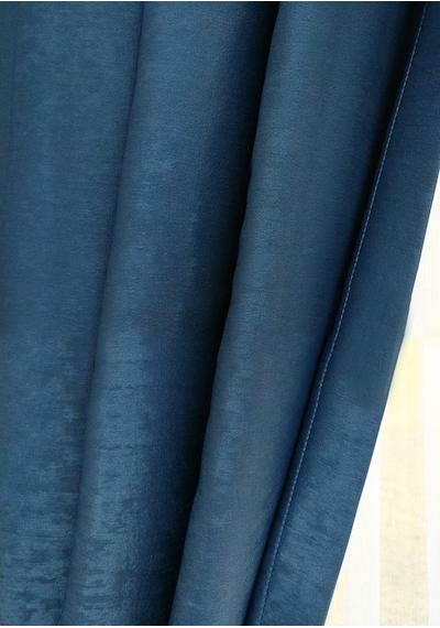 Evdepo Home Indigo Düz Renk Soft Fon Perde Tek Kanat Mavi