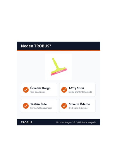 Trobus Geniş Silikon Su Çekçek Ragle Saplı Cam Filmi Aracı 20,5x21 Cm Yeşil Pembe