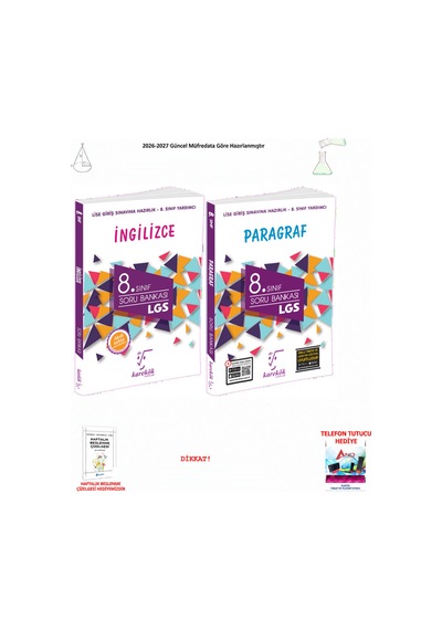 Karekök 8. Sınıf Lgs İngilizce Paragraf Soru Bankası 2 Kitap Seti