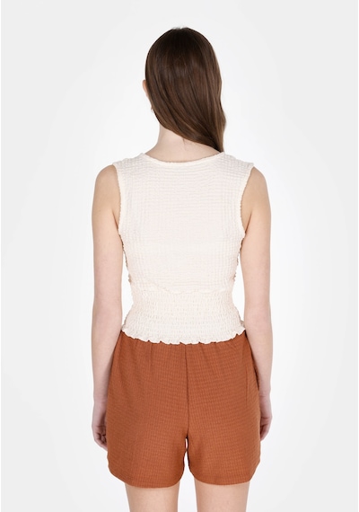 Colin's Colins Slim Fit Kısa Kol Kadın Ekru Atlet Cl1074546 Q1.v1 Ecr