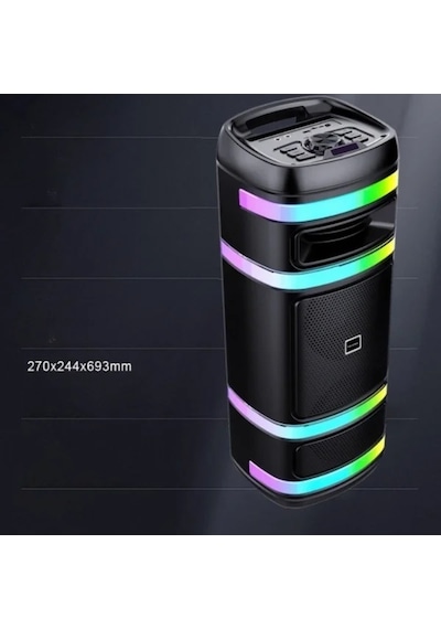 Kablosuz Mikrofonlu Hoparlör - Party Box Speaker Çok Renkli