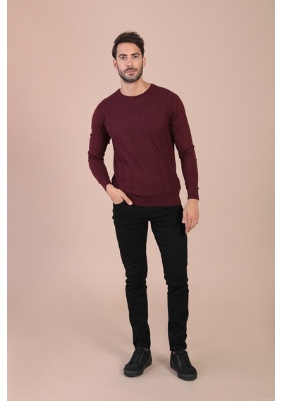 Ferraro Bisiklet Yaka Superfine Yün Kazak - Bordo Bordo (490434031) Bordo Ferraro Bisiklet Yaka Superfine Yün Kazak - Bordo Bordo (490434031) Bordo