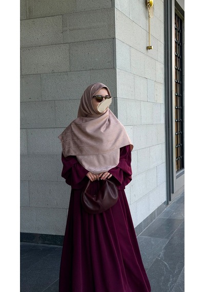 Qalortex Scarf Premium Jakarlı Mira B.boy Eşarp -gül Kurusu