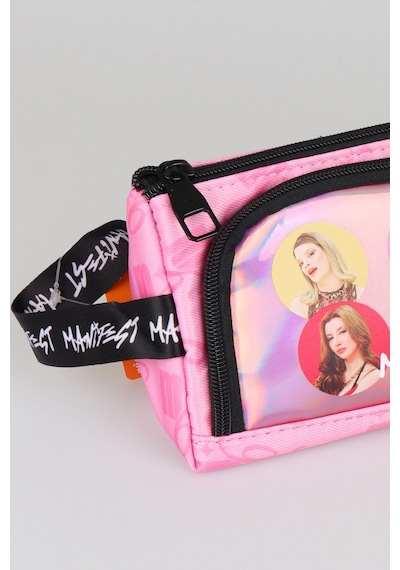 X Dekomus Lisanslı Manifest Toz Pembe Collection Kalem Çantası Altın