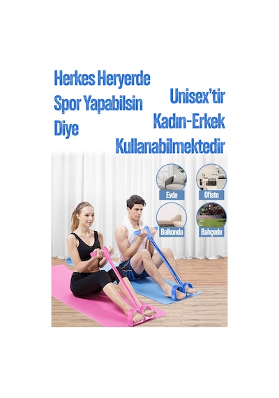 Body Trimmer Mekik Kürek Çekme Bel İnceltme Aleti Evde Spor Lastikli Egzersiz Lastiği Mavi