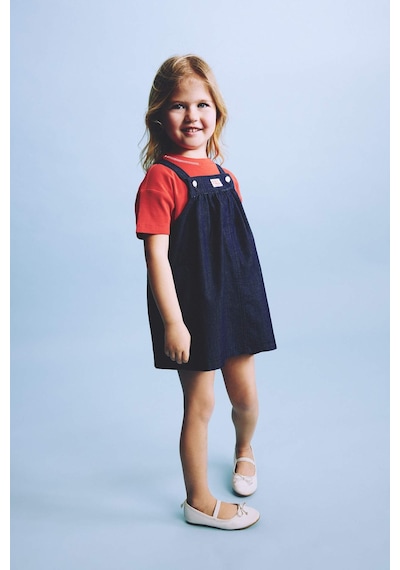 Defacto Pamuklu Denim Elbise Kız Bebek H2701a526smnm34 Mavi-nm34