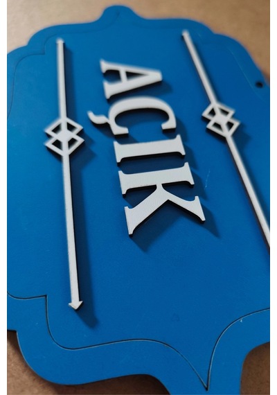 Ahşap Dekoratif Kesim Açık-kapalı Yazısı -saks