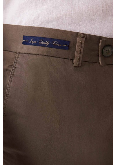 Erkek Haki Yeşil Regular Fit Pamuk-likra Kanvas Pantolon