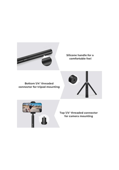 K&f Concept Görünmez Selfie Çubuğu 153 Cm Insta360 X3/x4/x5 Uyumlu