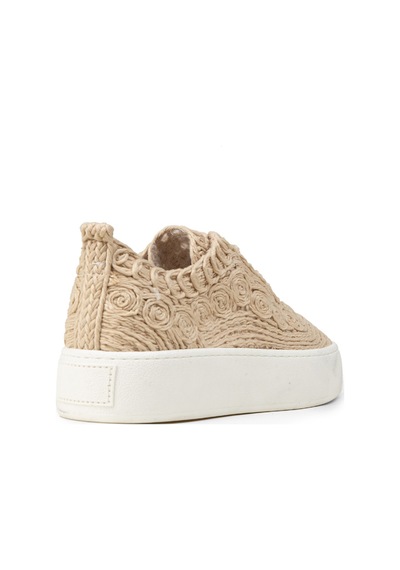 Deery Kadın Bej Renkli Örgü Detaylı Sneaker Ayakkabı - K0046zbejm01