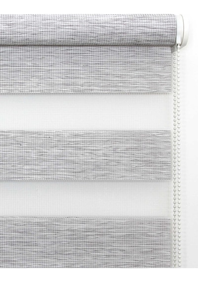 Buperde Açık Gri Eko Bambu Zebra Stor Perde