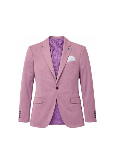 Plus Scorpion Erkek Pamuklu Penye Likralı Tek Düğmeli Çift Yırtmaçlı Blazer Ceket Pembe