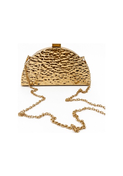 Aylesh Évora Kadın Gold Omuz Ve El Çantası Metalik Zincir Askılı Clutch Çanta Altın Altın