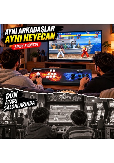 Dev Pandora 30.000 Oyunlu 3d Pro Arcade Konsol 2 Kişilik Geniş Panel Hdmı & Vga Çıkışlı