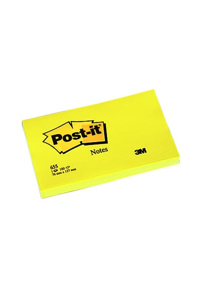 Post-it Yapışkanlı Not Kağıdı 100 Yp 76x127 Sarı 655