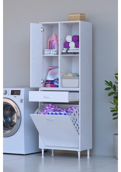 Eliusta Liora Beyaz Çok Amaçlı Banyo Dolabı 65 Cm Genişliğe Sahip 65x171x32,5 Cm Tek Sepetli 2 Raflı Dolap Beyaz Eliusta Liora Beyaz Çok Amaçlı Banyo Dolabı 65 Cm Genişliğe Sahip 65x171x32,5 Cm Tek Sepetli 2 Raflı Dolap Beyaz