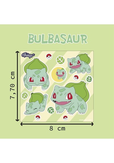 Mini Things Art Özel Tasarım Balbazar Bulbasaur Pokemon Sticker 15 Parça Set -1 Adet-