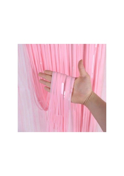 Soft Pembe Püsküllü Kapı Perdesi - Parti, Baby Shower, Cinsiyet Partisi 1x2 M Çok  Renkli