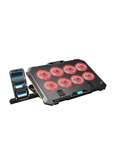 S51 Icevolt Siyah Rgb Işıklı 8 Fanlı Lcd Göstergeli 16 Kadar Yükselebilen Notebook Soğutucu