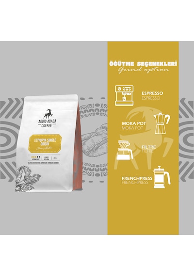 Etiyopya Single Origin Coffee 2 Li Avantajlı Paket 500 Gram Moka Pot