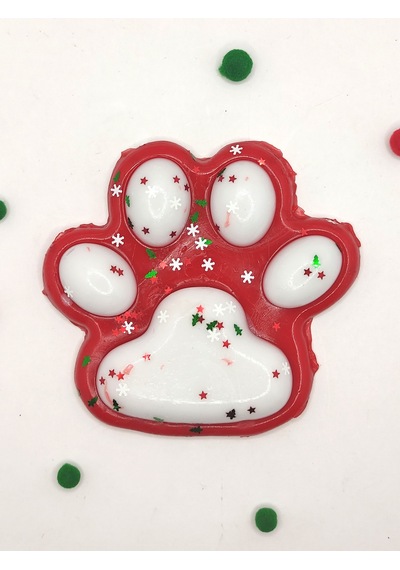 Dev Pati Squishy Taba Squishy Kedi Pati Sıkma 14 Cm Pullu Pati Sukuşi - Kırmızı/beyaz