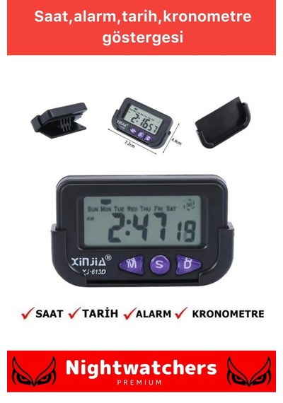 Özel Seri Yapışkanlı Masaüstü Stantlı Ders Çalışmak Için Alarlı Kronometreli Mini Dijital Saat