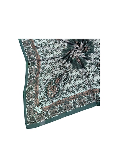 Mim Eşarp Prime Pamuk Etnik Desenli Eşarp 90x90 Cm PETROL YEŞİLİ