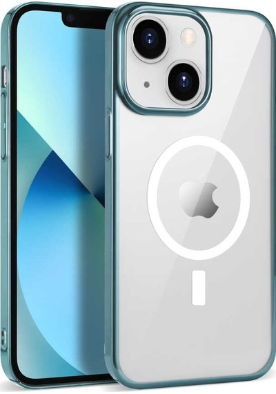 Zeyline Apple Uyumlu iPhone 14 Plus Zore Wireless Şarj Özellikli Pixel Magsafe Kapak-sierra Mavi
