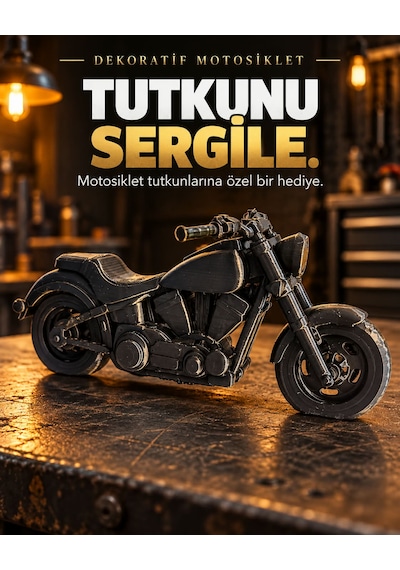 Çift Renk Dekoratif Motosiklet Figürü Masaüstü Süs