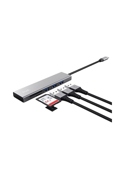 Trust 24191 Halyx Fast Usb-C Hub Card Reader