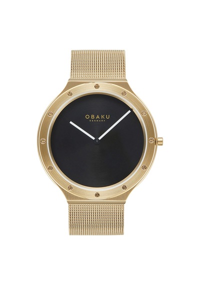 Obaku Denmark V285gxgbmg Quartz Hasır Altın Rengi Siyah Kadran 42 Mm Erkek Kol Saati Altın