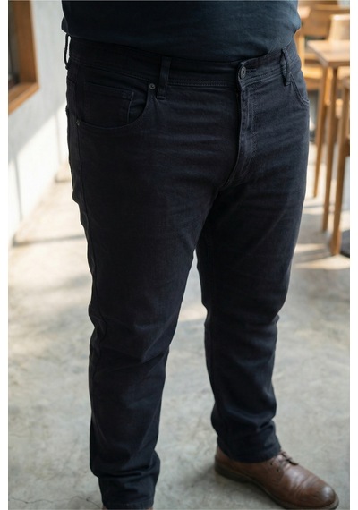 Little Cup Jeans Co Erkek Likralı Esnek Siyah Battal Beden Kot Pantolon