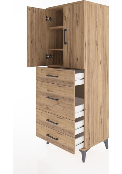 Hyperion Dolap 3 Raflı 4 Çekmeceli 2 Kapaklı 60x44x163 Çam-çam Çam Hyperion Dolap 3 Raflı 4 Çekmeceli 2 Kapaklı 60x44x163 Çam-çam Çam