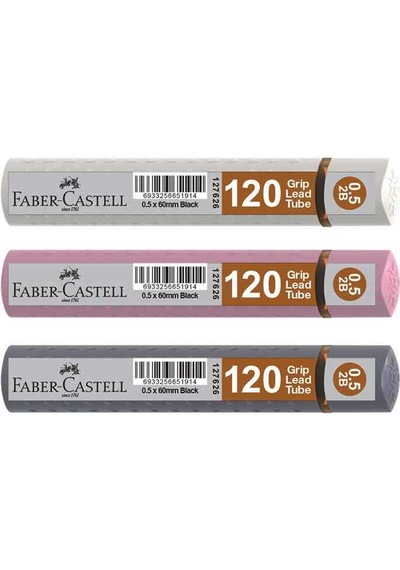 Faber Grip Serisi Min 0.5mm 2b 60mm 120 Li Tüp Gül 5090127628000