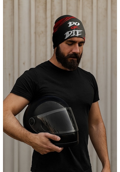 Buffalo Dor Die Tasarımlı Kask Bonesi Balaklava Yazlık Kask Maskesi Kask Bere Motorcu Buff Maske Siyah