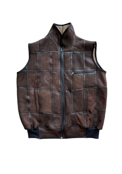 Ln Leather İçi Kürk-dışı Süet Hakiki Deri Yelek Çikolata Kahve Kahverengi