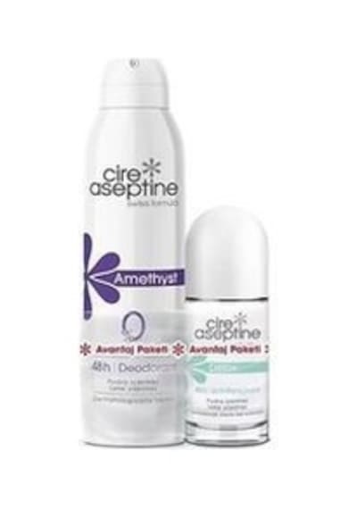 Cire Aseptine Amethyst Deodorant + Detox Roll-on Avantaj Paketi