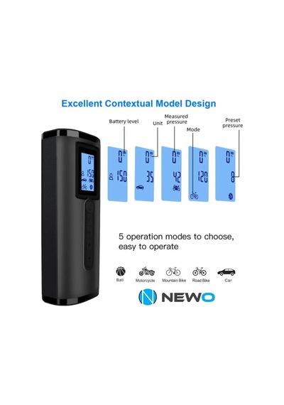 Newo Şarjlı Lastik Şişirme Pompası Işıklı Ap2-p
