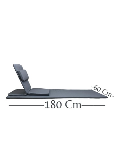 Backjack Meditasyon Sandalyesi Destekli Yer Minderi + 60x180 Kumaş Mat - Backjack 3xl Mat+backjack İkili Set Antrasit